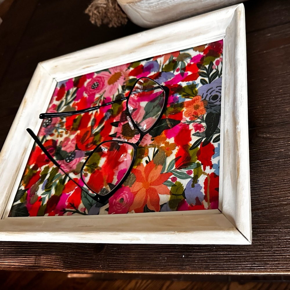 Hand crafted decorative vanity tray original rustic farmhouse Floral Decorative - Picture 7 of 10
